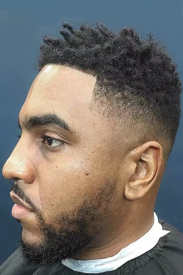Bald Fade With Fro Curls