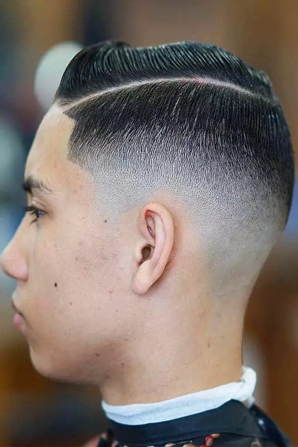 Bald Fade With Side Parted Hairstyle