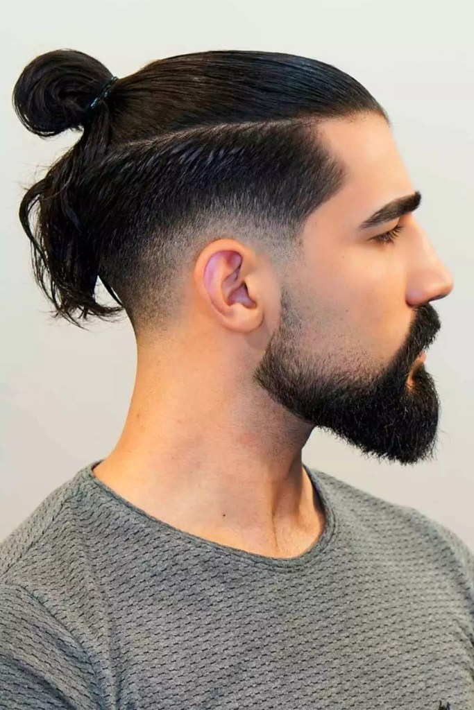 Man Bun Low Fade #fullbeard #beard #beardstyles