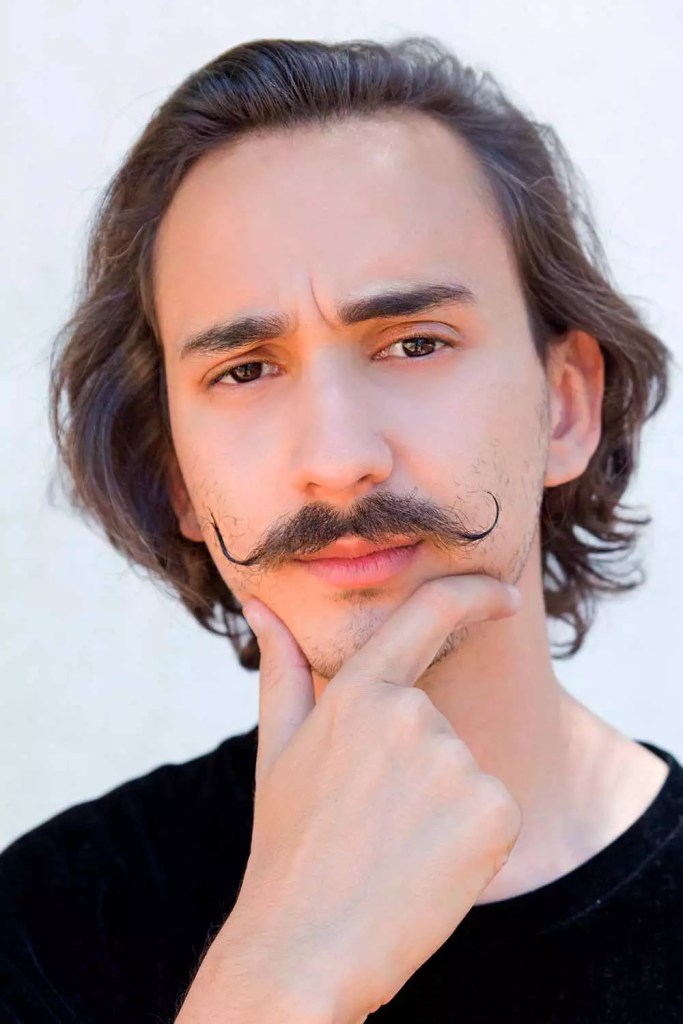 Long Brushed Back Hair #handlebarmustache #mustache #mustachestyles #moustache