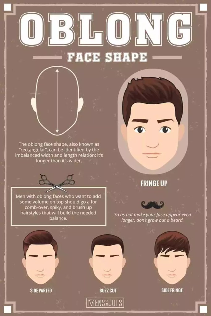 Hairstyles For Oblong Faces #faceshapesmen #faceshape