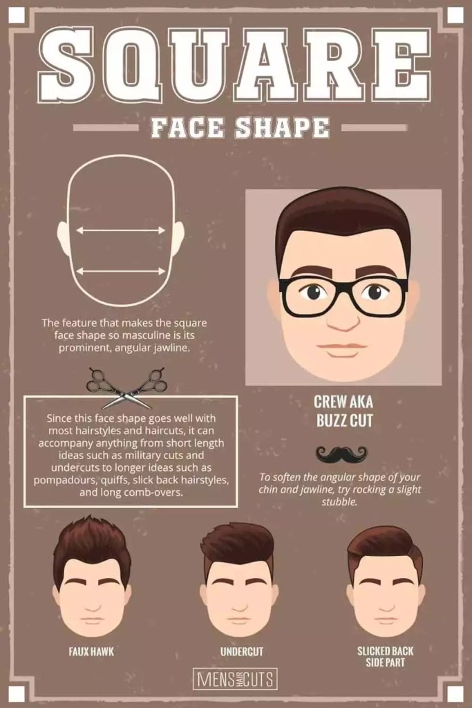 Hairstyles For Square Faces #faceshapesmen #faceshape