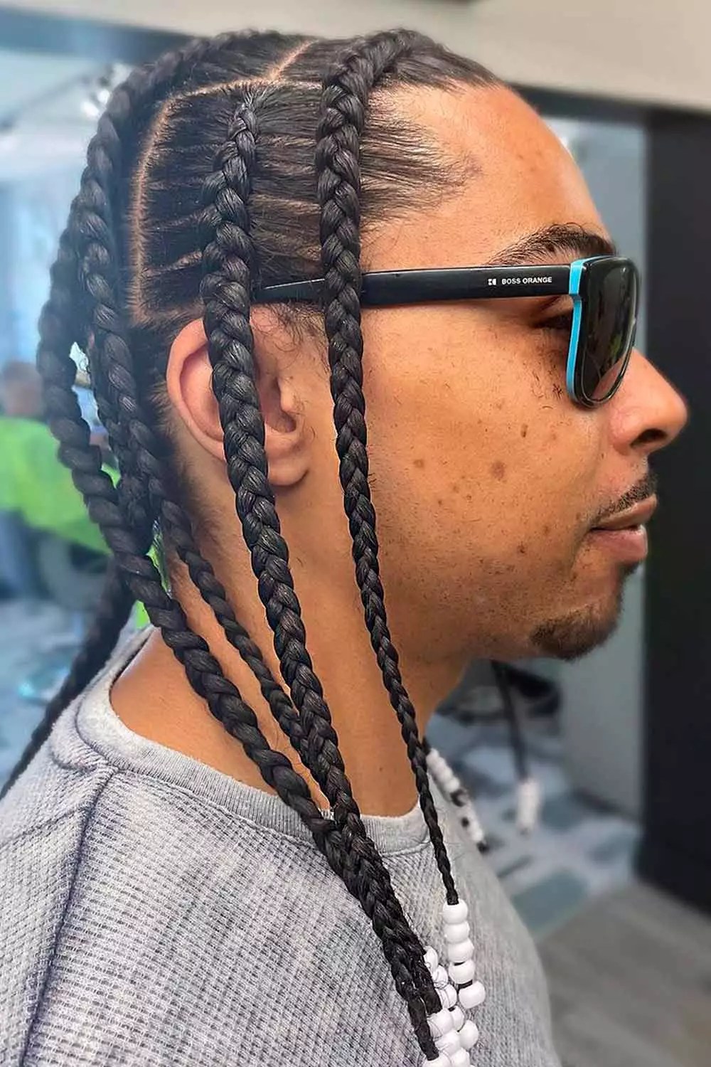 Long Pop Smoke Braids For Men #singlebraids #singlebraidsformen #singlebraidsmen