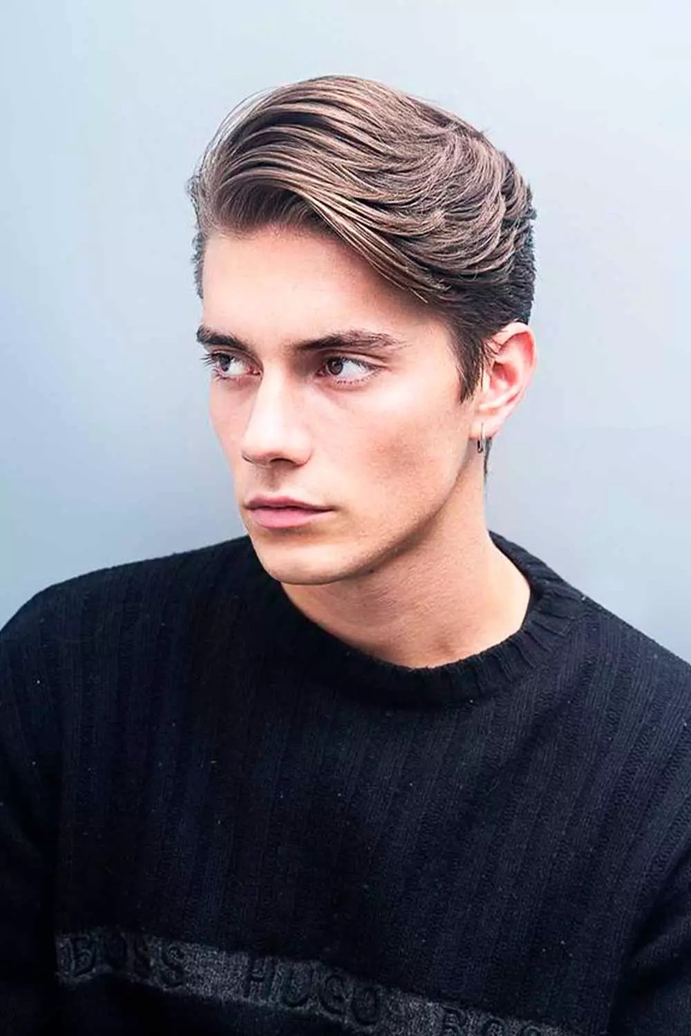 Brushed Back medium #promhairstyles #promhairstylesformen #formalhairstyles #mensformalhairstyles