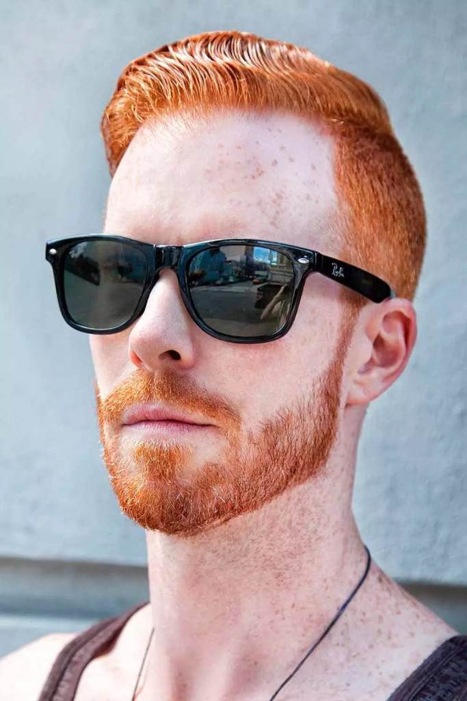 Side Swept  + Slick Back + Undercut #redhairmen #redhairedmen #gingerguys #redguys 