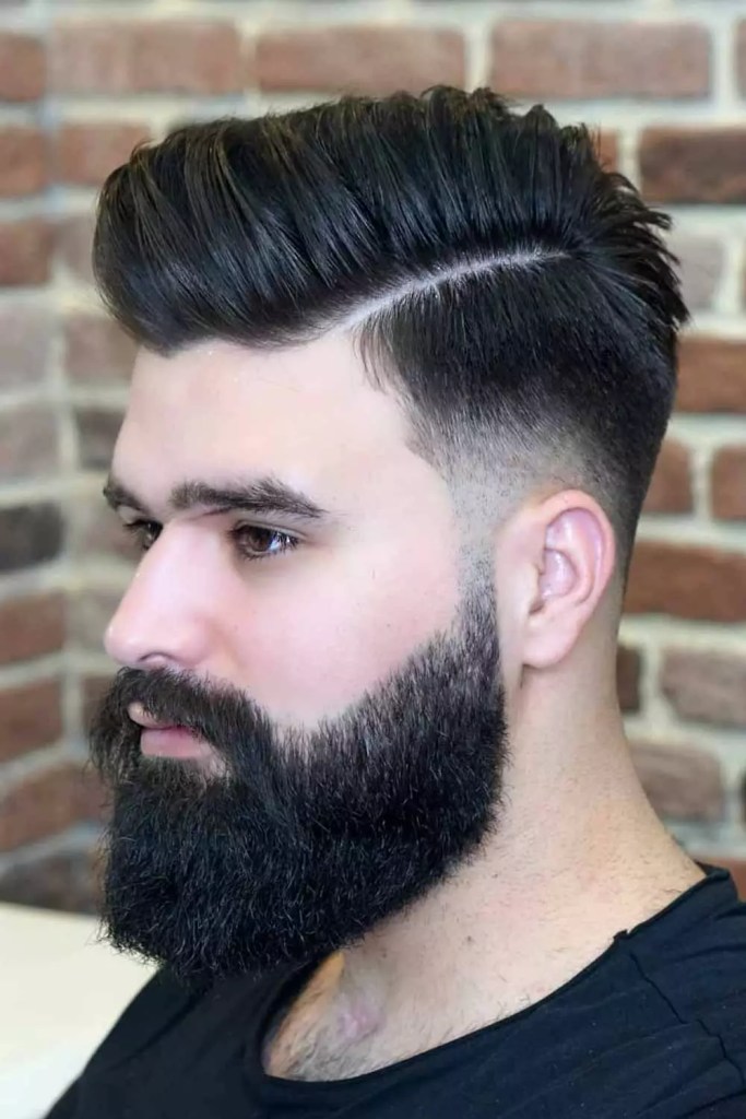 Side Swept Pompadour Round Face Hairstyle Man #roundface #roundfacehaircut #roundfacehairstyle