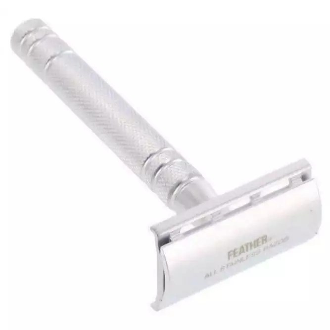 Feather All Stainless Steel Safety Razor #safetyrazor
