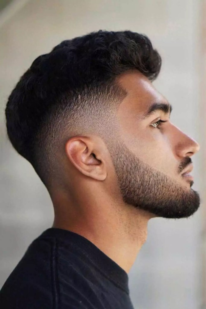 Slicked Back Curly Taper Fade Haircut #taperfadecurlyhair #taperfade #curlyhair #taper #fade