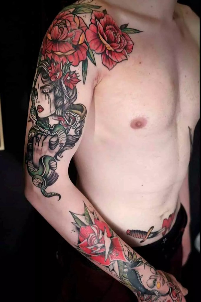 Rose Tattoo Men #tattoosformen #menstattoos #tattoo 